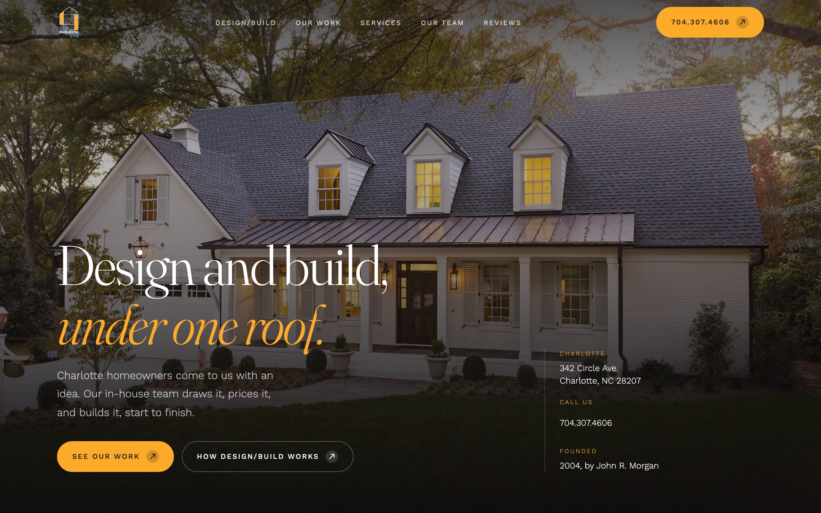 The new Urban Building Group homepage concept